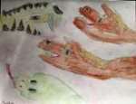 Mains(craies aquarelle)