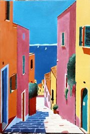 Ruelle 3Huile sur toile)