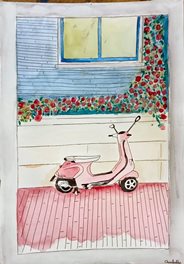 Scooter (Aquarelle)