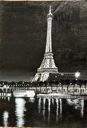 Sur les quais(Huile sur toile)