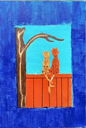 Chats perchés( acrylique)