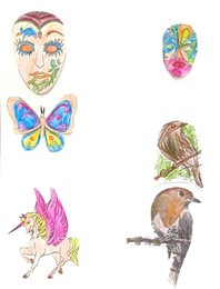 Masques(craies aquarelle)