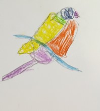 Oiseau(craies aquarelle)