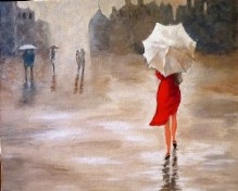 Femme au parapluie d'après Comyn
