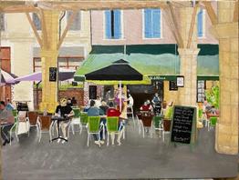  A la terrasse(huile)