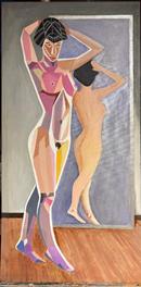  Femme dans le miroir(huile)