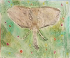Eléphant(pastel sec) 