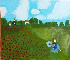 D'après Coquelicot Monet(acrylique)